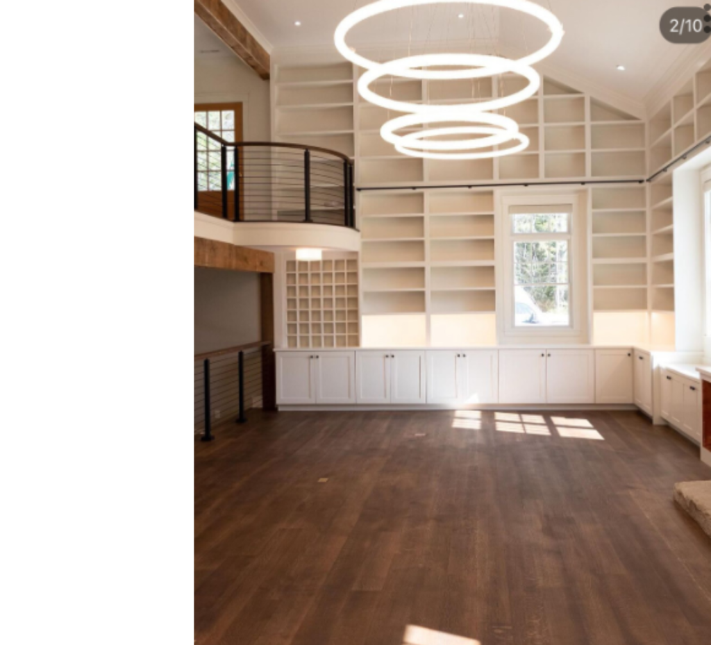 Grand Living Space with Custom Shelving