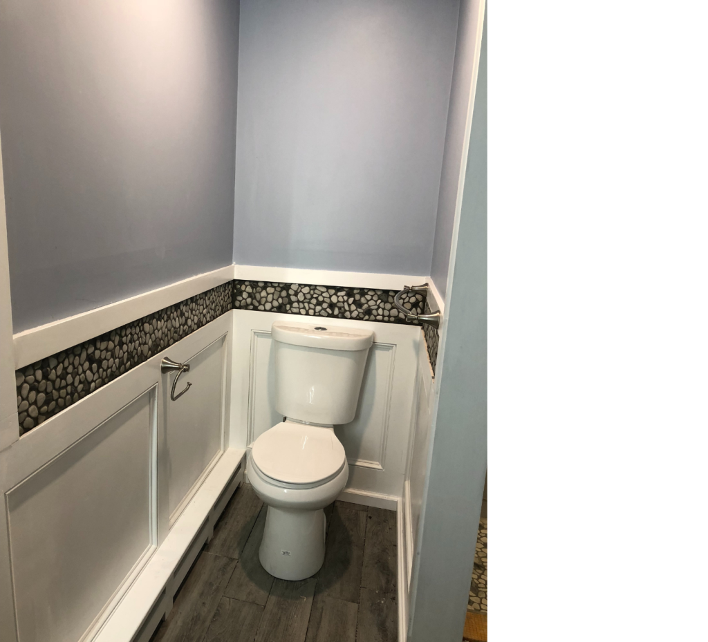 Serene and Stylish Powder Room